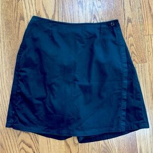 Vintage Black Wrap Around Skort with Side Zipper Size S